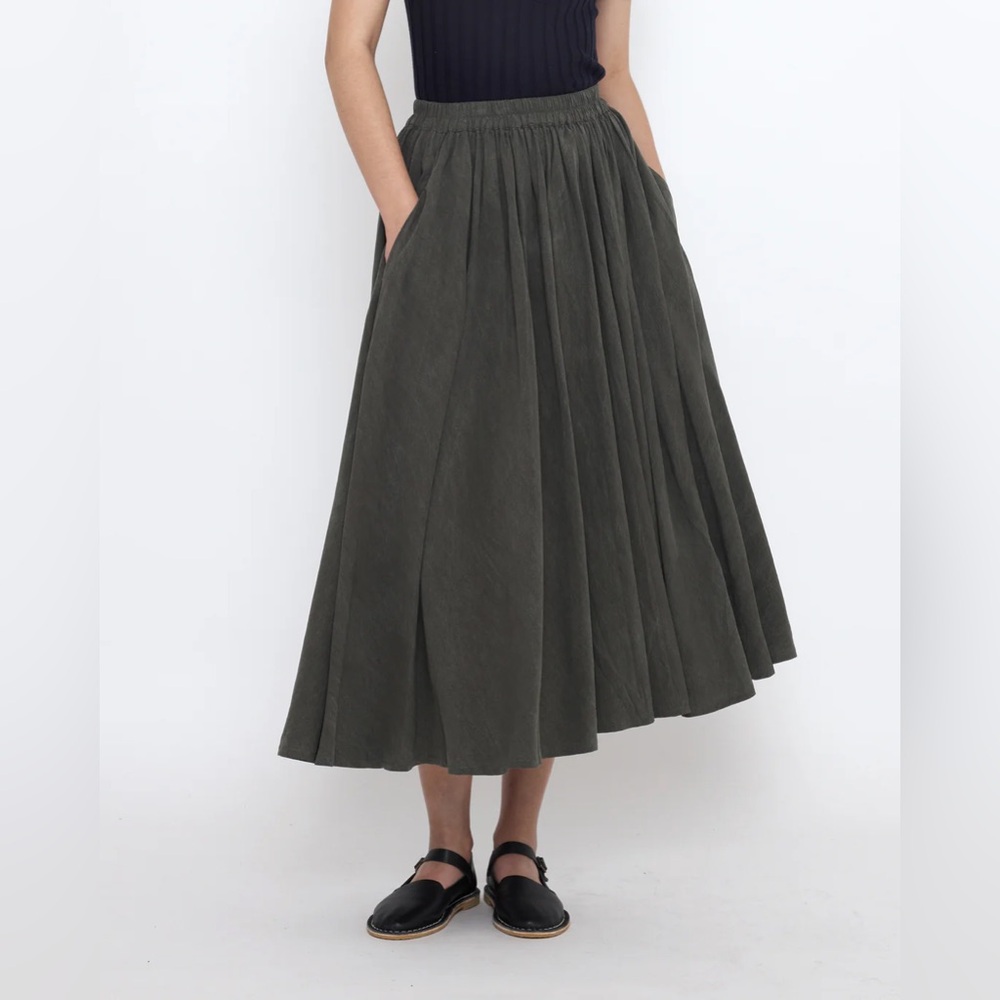 Szeki 7115 soft prairie skirt SS25 pewter green NWOT size M